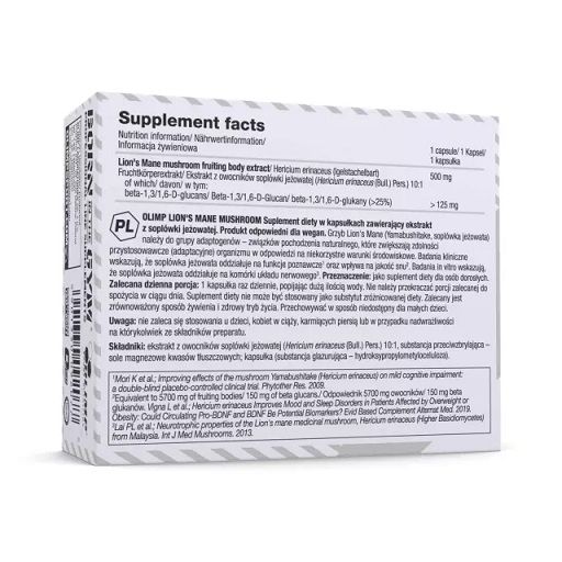 Rückseite der Verpackung mit Nährwertinformationen und Inhaltsstoffen. Text in mehreren Sprachen.