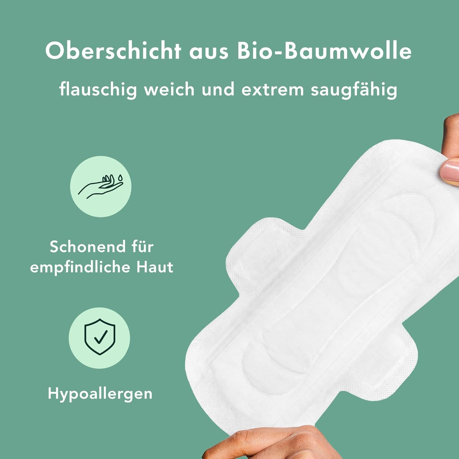 Rael Bio-Baumwollüberzug Binden Damen mit Flügeln Regulär