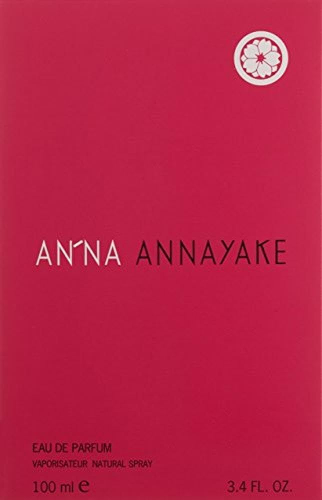 Rosa Verpackung. Weißes Logo und Schriftzug: ANNA ANNAYAKE. Text: Eau de Parfum, Vaporisateur Natural Spray, 100 ml, 3.4 fl. oz.