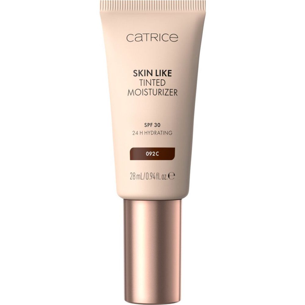Beige Tube mit Catrice-Logo und Produktbezeichnung. Enthält getönte Feuchtigkeitspflege mit SPF 30. Farbton 092C.