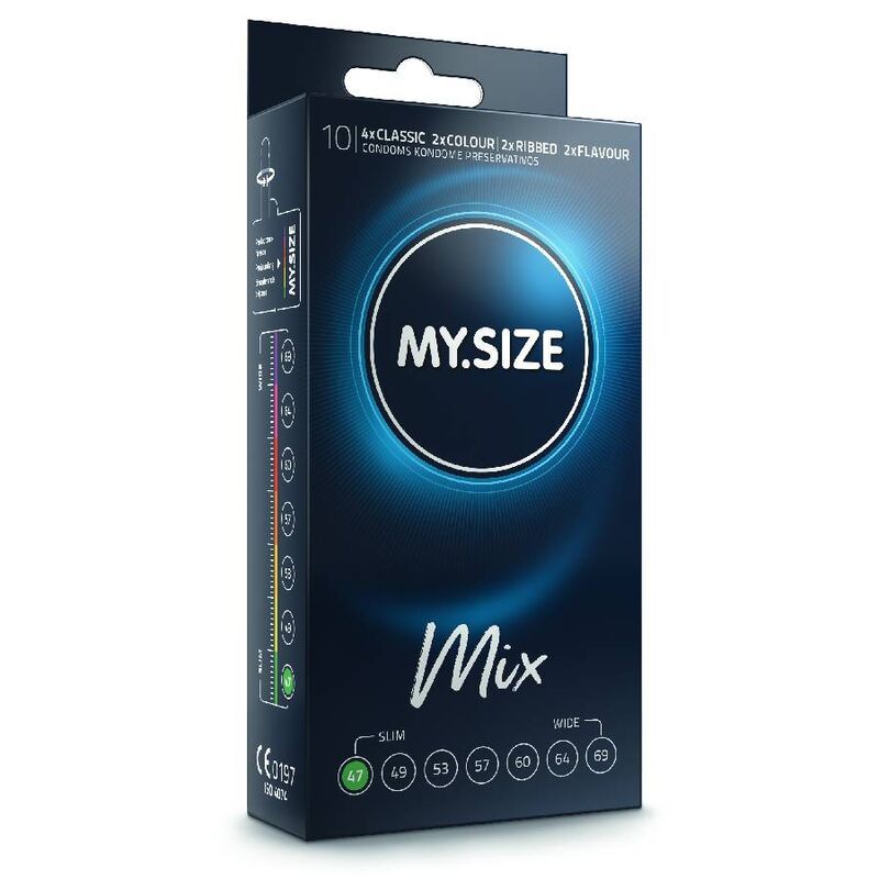 My.Size Classic 47mm Mix: 10 Stück, 4x Classic, 2x Colour, 2x Ribbed, 2x Flavour.