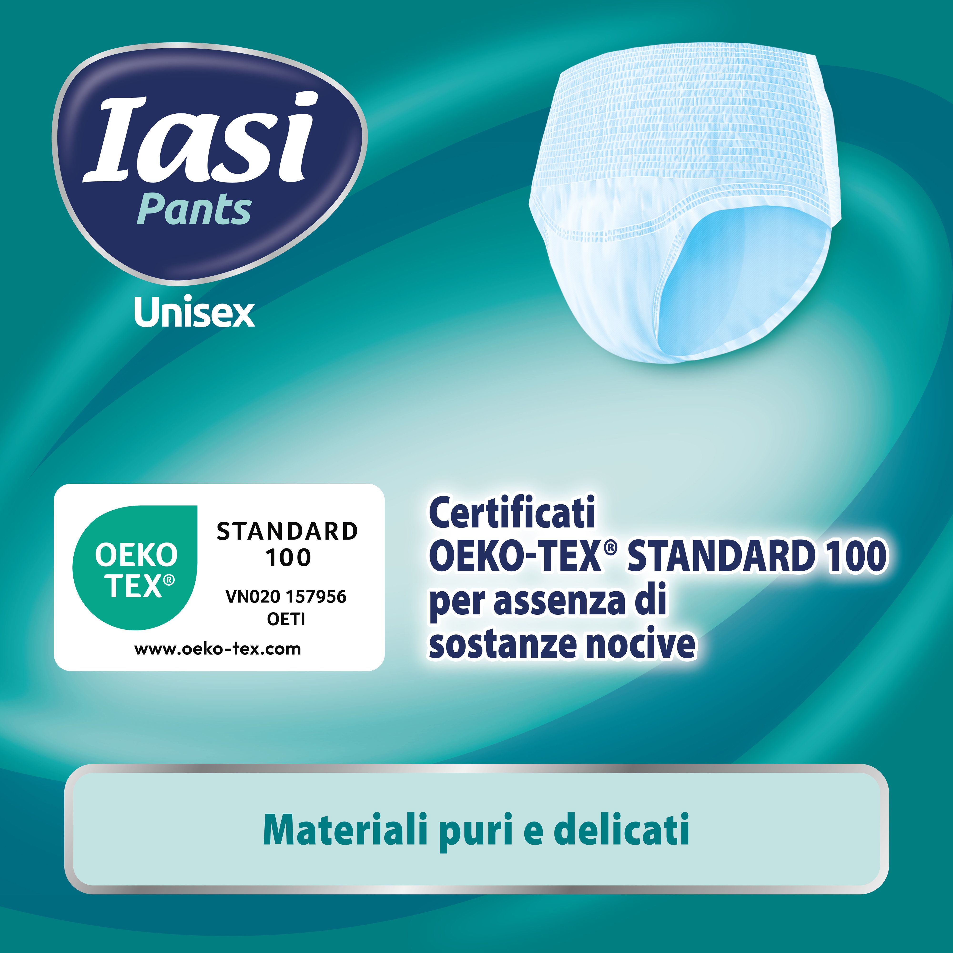 IASI Pants Unisex. Oeko-Tex Standard 100 zertifiziert. Reine und zarte Materialien.