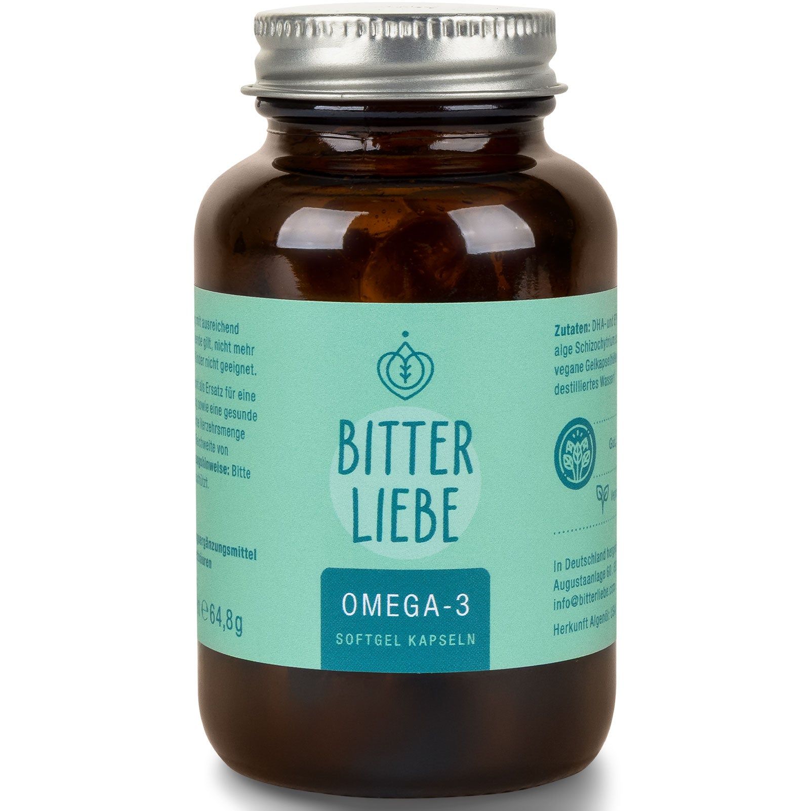 BitterLiebe Omega-3 Kapseln vegan, hochdosiert, Algenöl