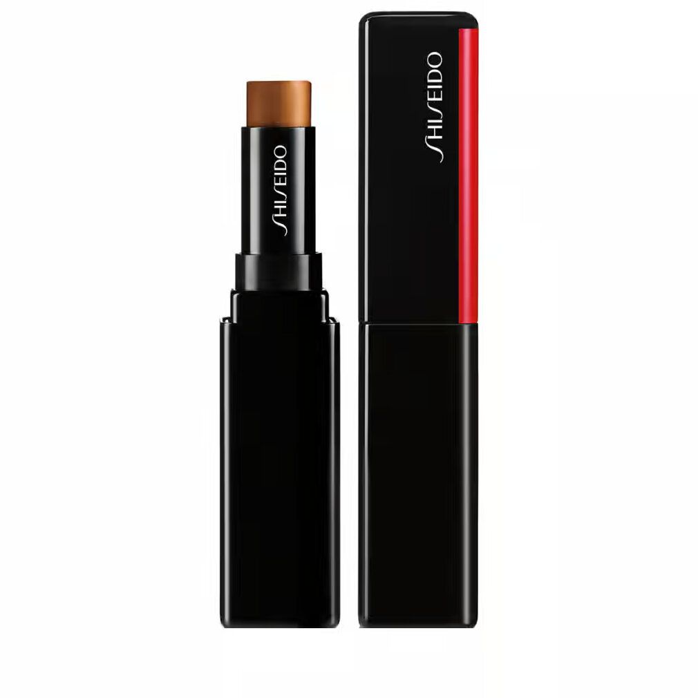 Shiseido Synchro Skin Gelstick Concealer. Schwarzer Stift mit braunem Concealer. Roter Akzent. Marke Shiseido.