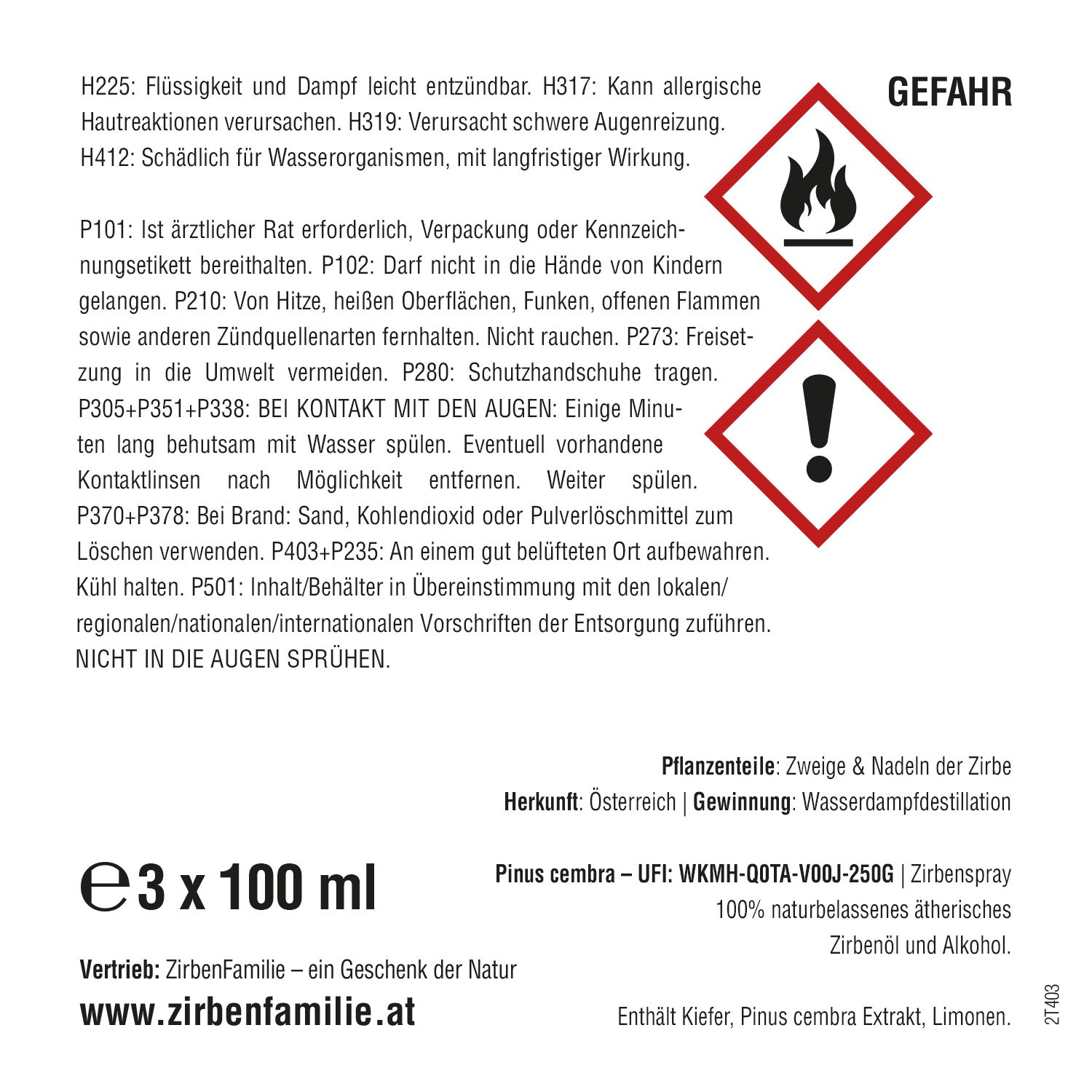 ZirbenFamilie | 3er SPAR Set ZirbenSpray