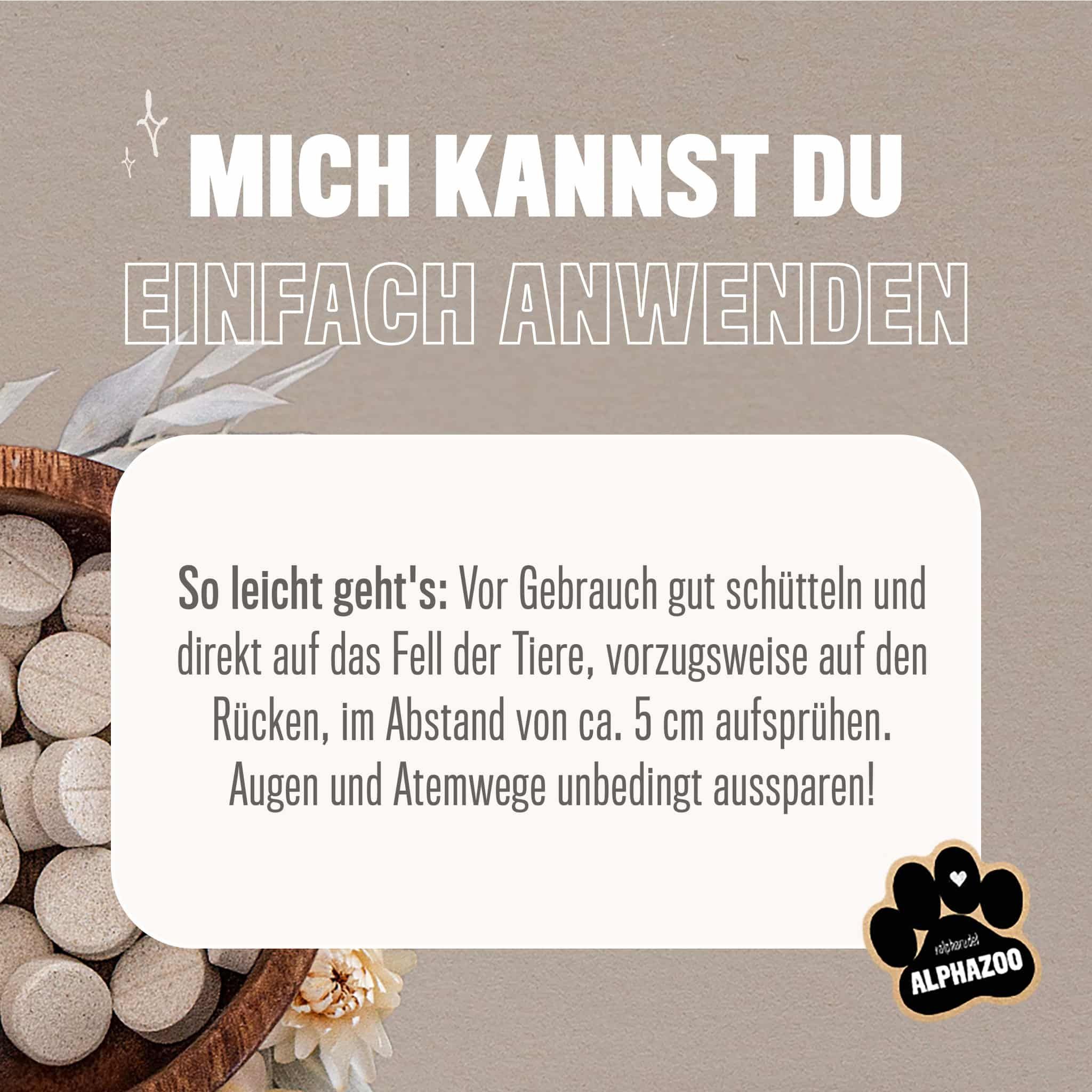 ALPHAZOO MilbHunter Milbenspray für Hunde & Katzen I Starkes Anti Milbenmittel