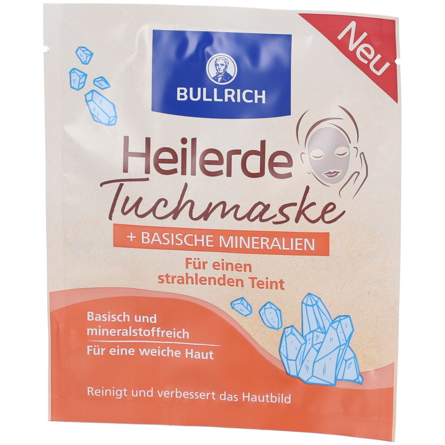 BULLRICH Heilerde Tuchmaske + basische Mineralien