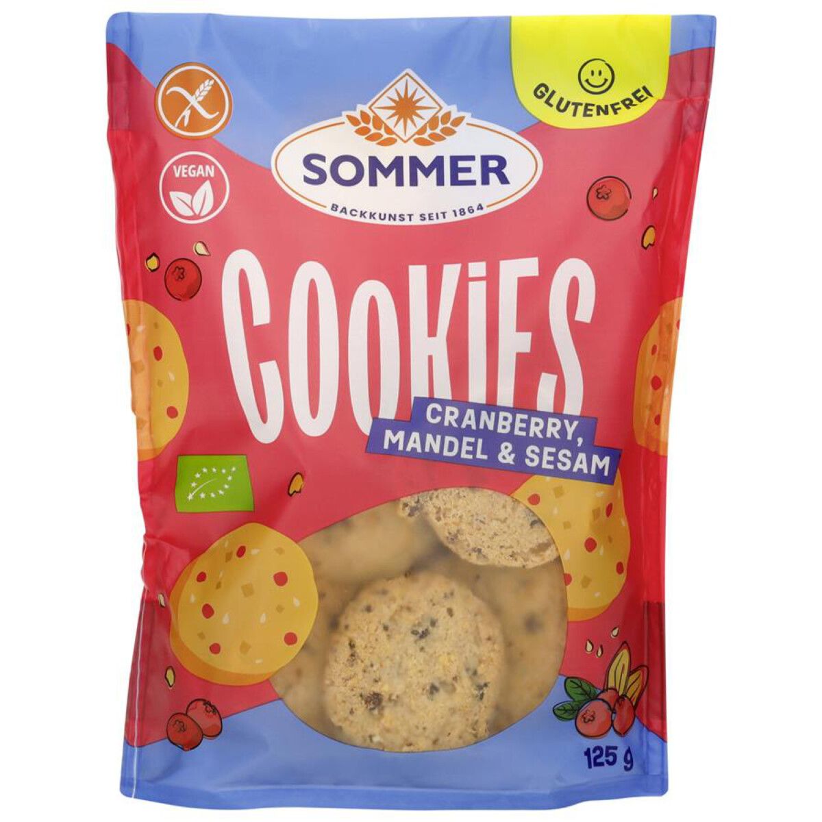 Sommer Cookies Cranberry Mandel Sesam glutenfrei