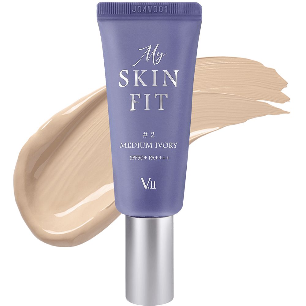 Lila Tube mit BB Cream-Abstrich. Aufschrift "My Skin Fit", Farbton "#2 Medium Ivory", SPF 50+ PA++++.