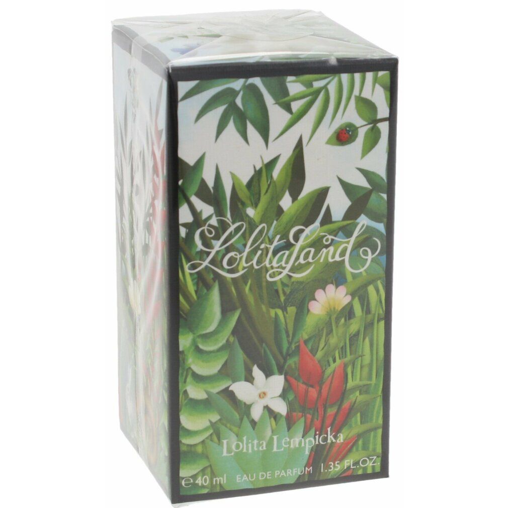 Lolita Lempicka Lolitaland Eau de Parfum Umverpackung mit Dschungelmotiv.