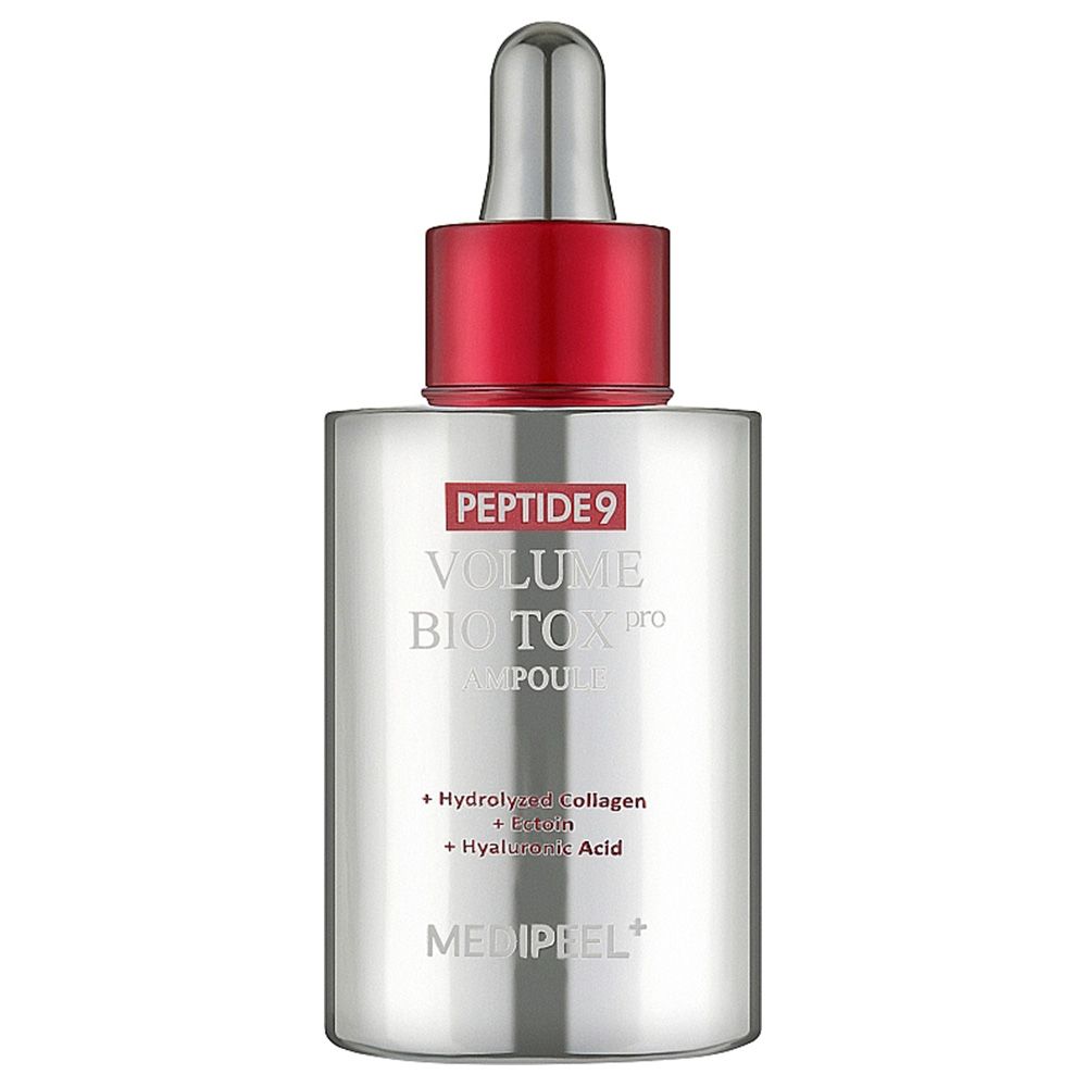 Silberne Flasche mit Pipette, PEPTIDE9 VOLUME BIOTOX PRO AMPOULE, MEDIPEEL+