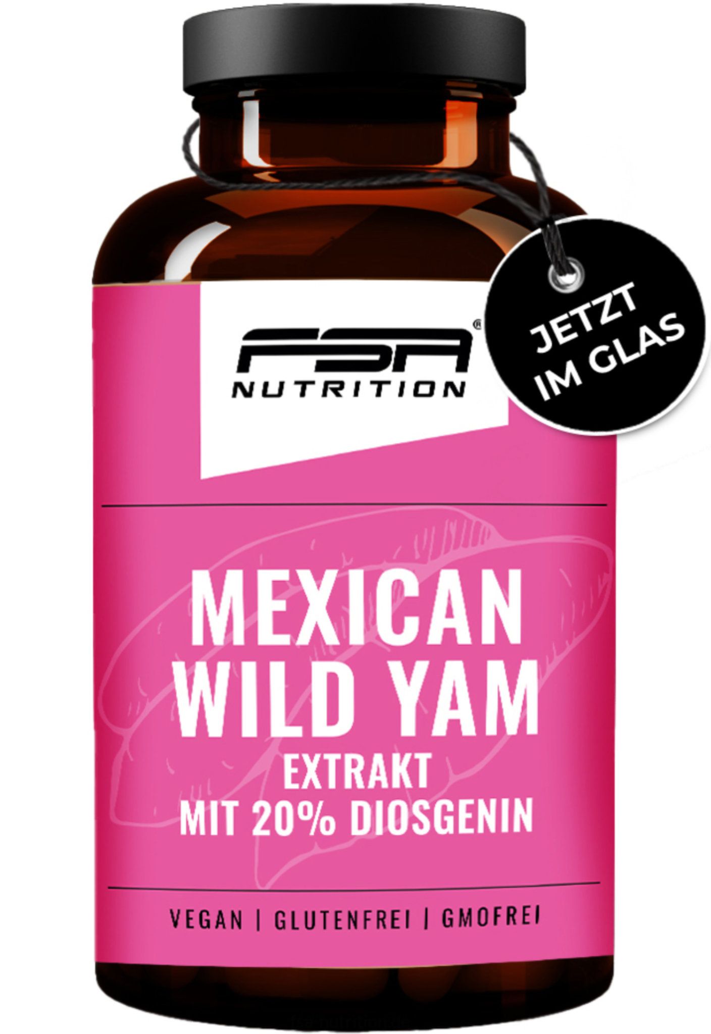 FSA NUTRITION Yamswurzel Extrakt | Mexican Wild Yams Extrakt mit 20% Diosgenin 180 Kapseln im Glas