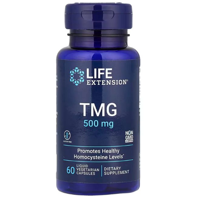 Life Extension TMG Trimethylglycin 500 mg, 60 vegetarische Kapseln.