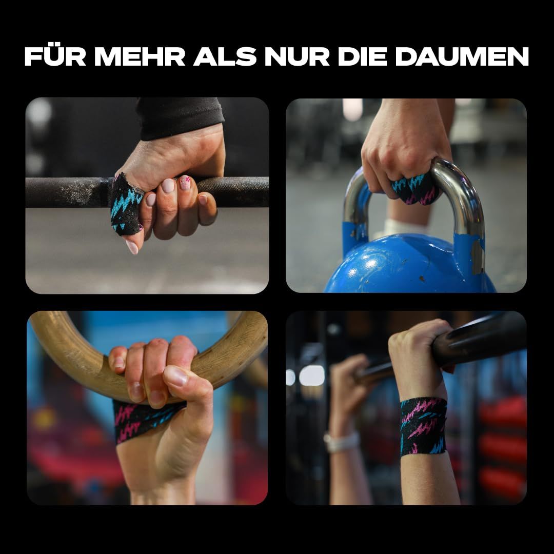 SPORTTAPE Hook Grip Daumentape – 3 Rollen - 3,8 cm x 4,9 Gemischt