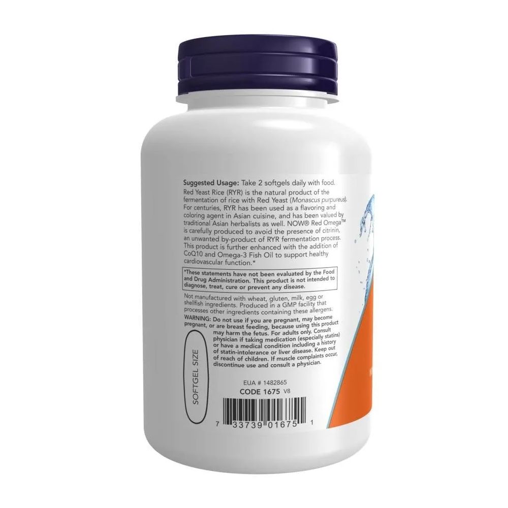 Rückseite der Flasche. Zeigt Anwendungshinweise und Inhaltsstoffe. Enthält Softgels.