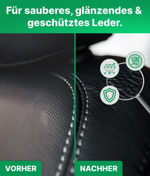 Emma Grün® Lederpflege Komplettset mit Reiniger, Lotion & Balsam