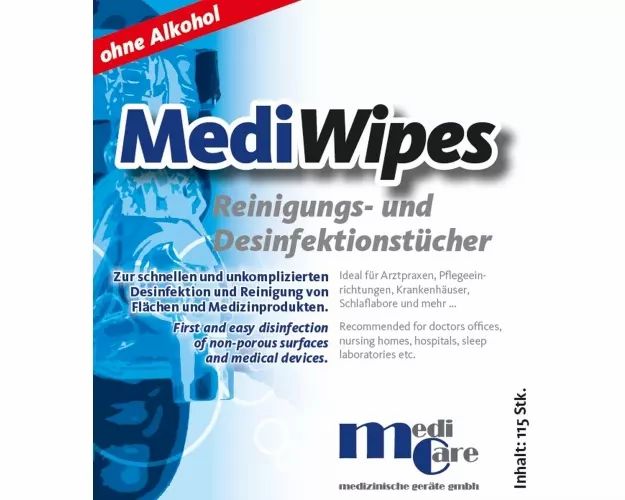 MediWipes Reinigungs- und Desinfektionstücher, 115 Stück.