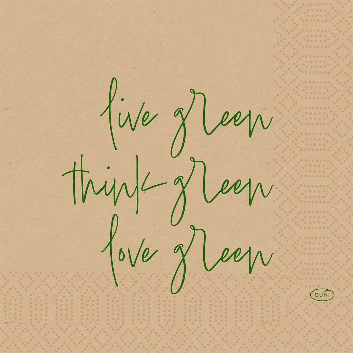 Zellstoff Servietten 33 3-lagig 1/4-Falz Love Green Natur