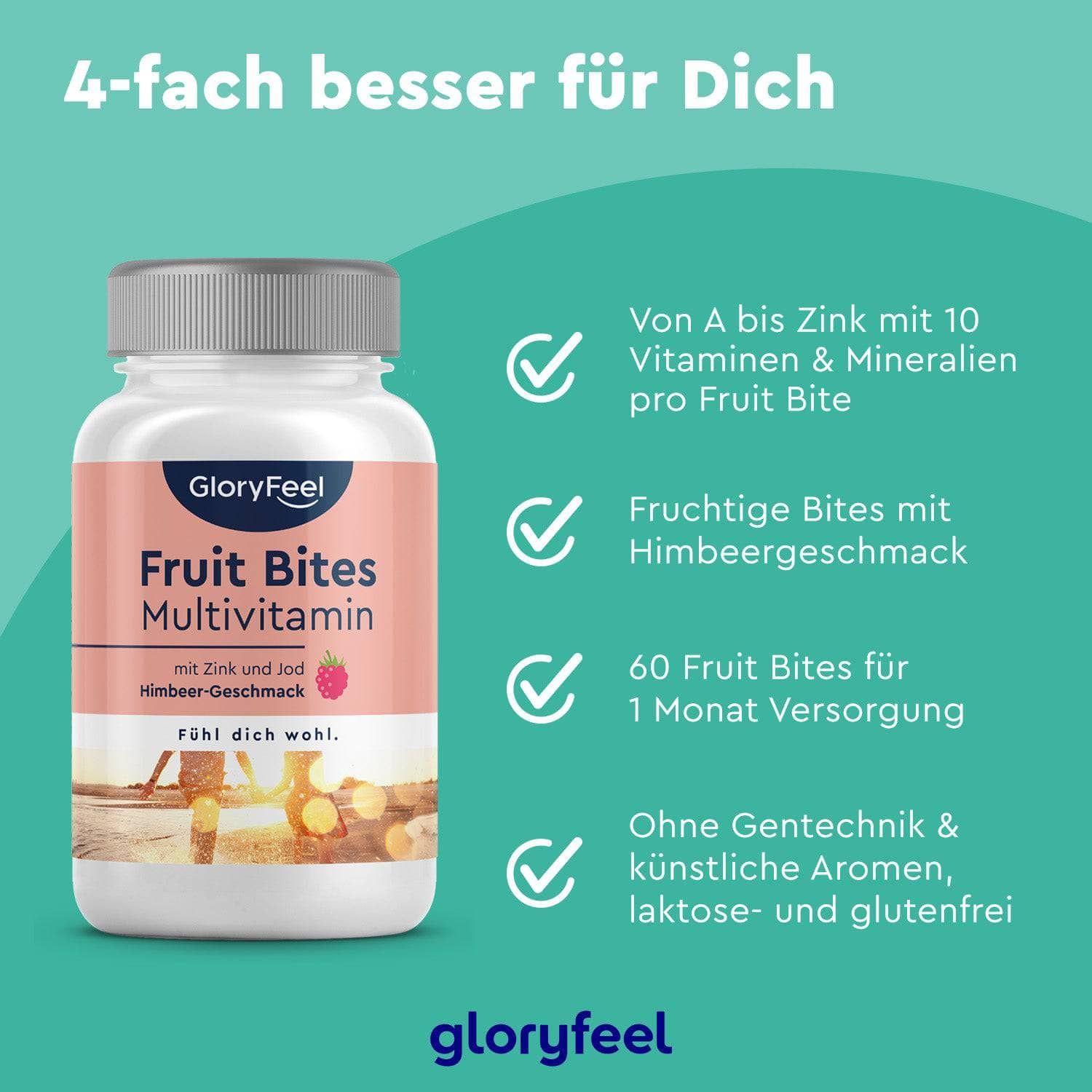 gloryfeel® Multivitamin + Zink & Jod Fruit Bites