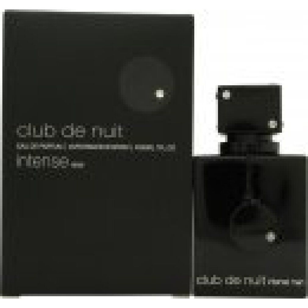 Schwarzer Flakon und Verpackung. Aufschrift: Club de Nuit Intense Man. Eau de Parfum.