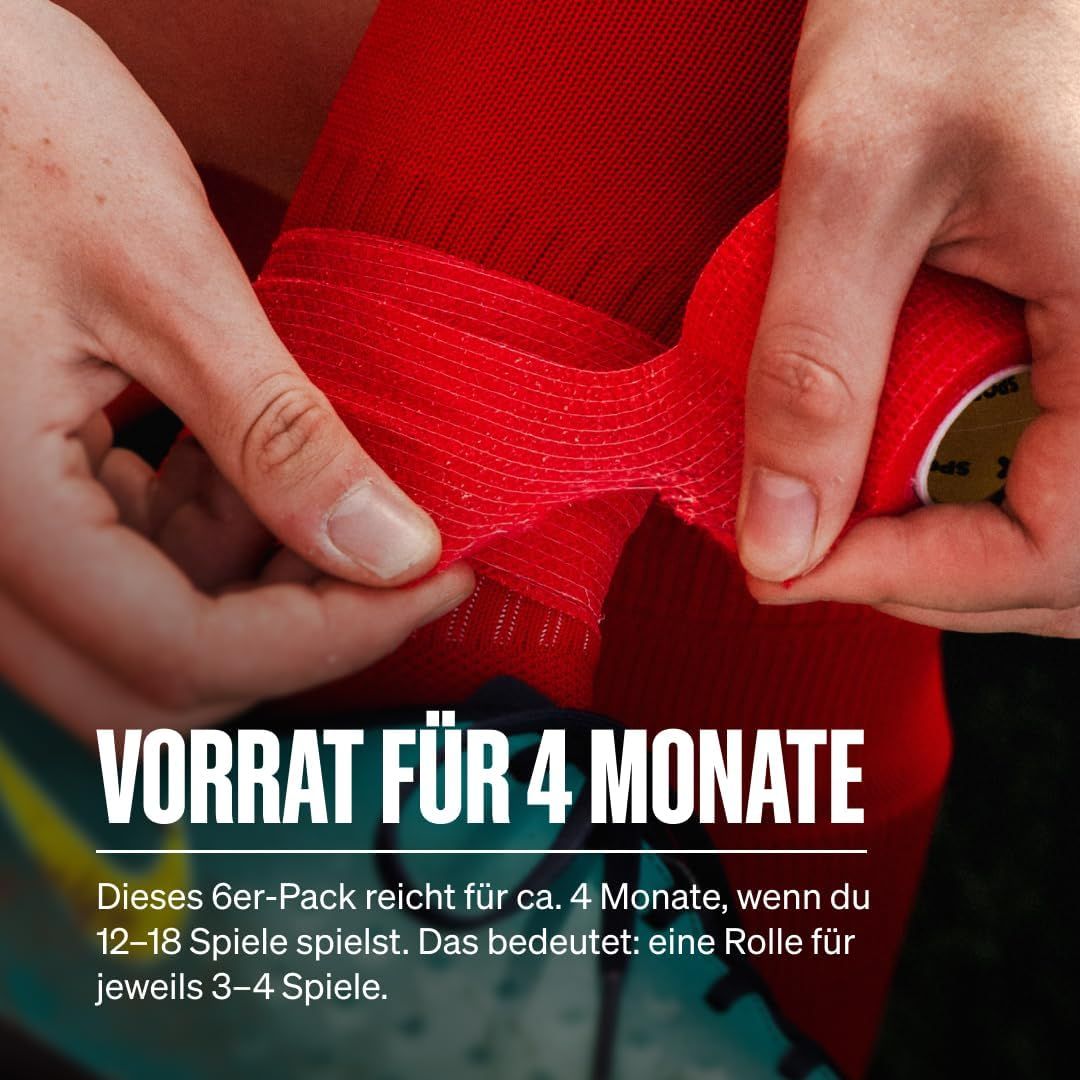 SPORTTAPE  Selbstklebender verband - 6 Rollen, 5 cm x 4,5 m Rot