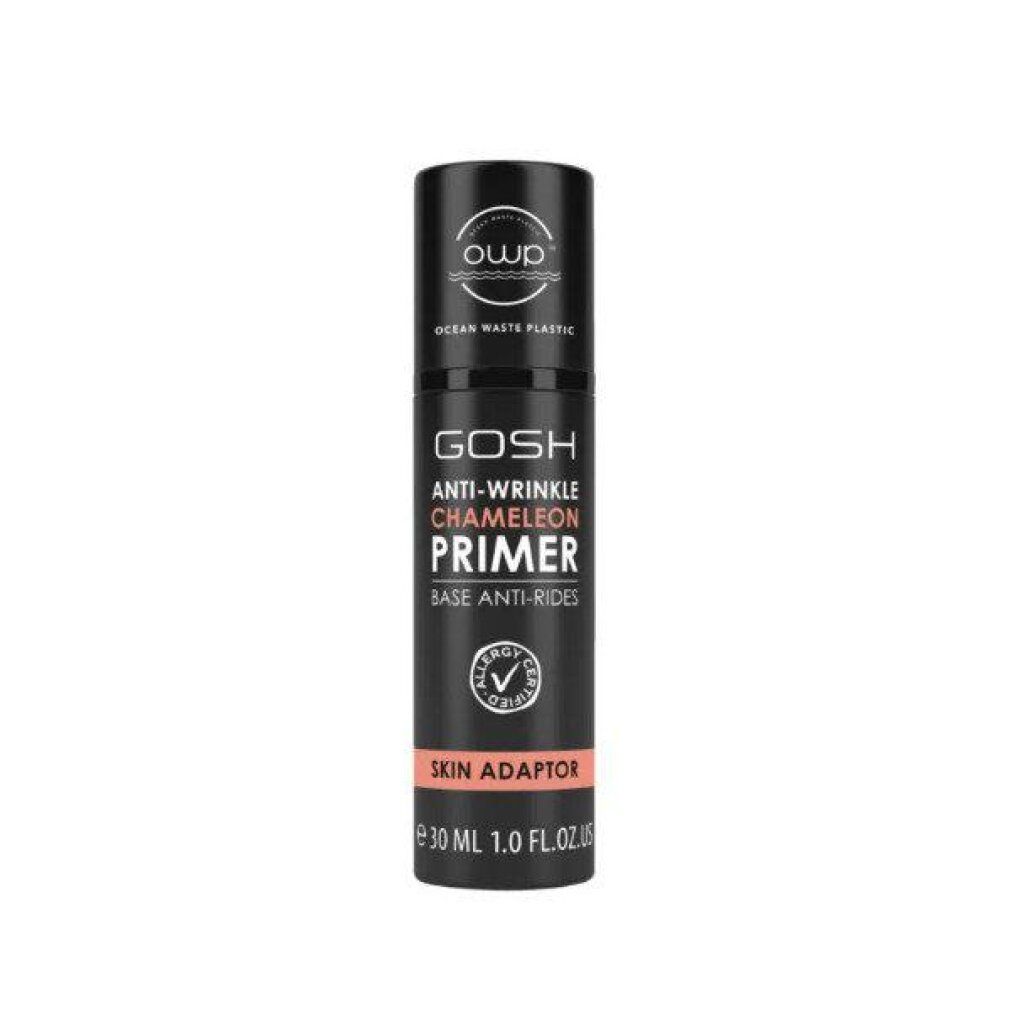 Gosh Anti-Wrinkle Chameleon Primer Flasche mit Hautadapter-Etikett und 30ml Angabe.