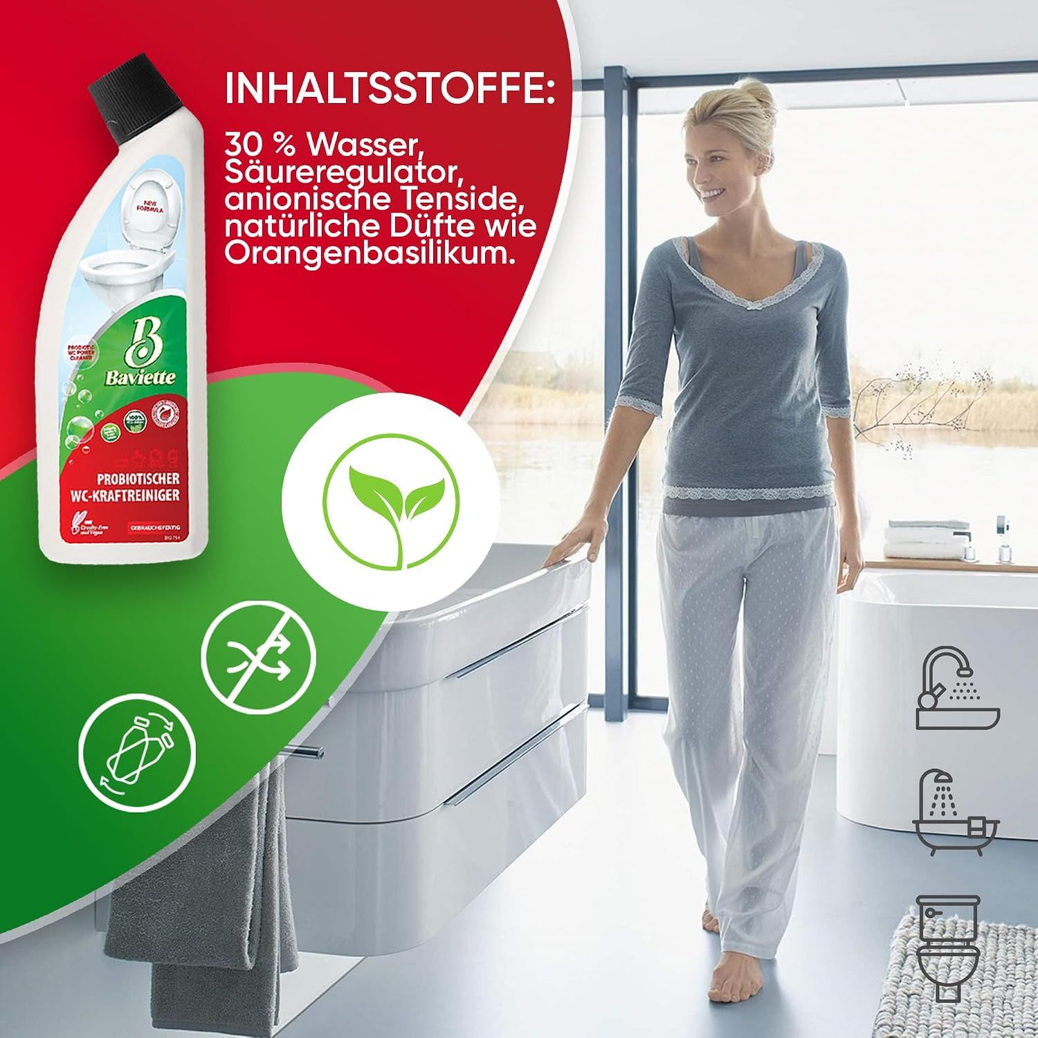 Baviette ProBio Clean – Mikroorganismenbasierter WC-Reiniger mit Bimsstein