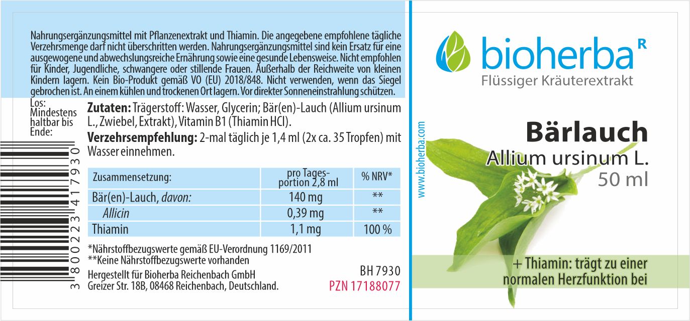 Bioherba Bärlauch  Allium ursinum L.  Tropfen  Tinktur Extrakt