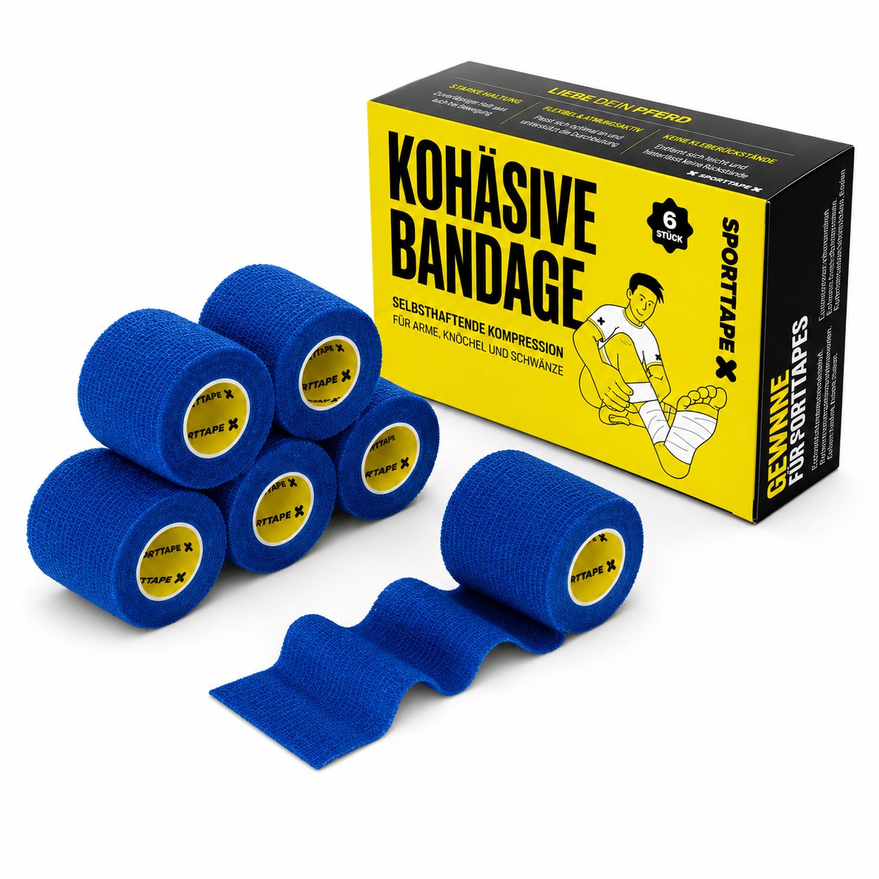 SPORTTAPE  Selbstklebender verband - 5 cm x 4,5 m Blau