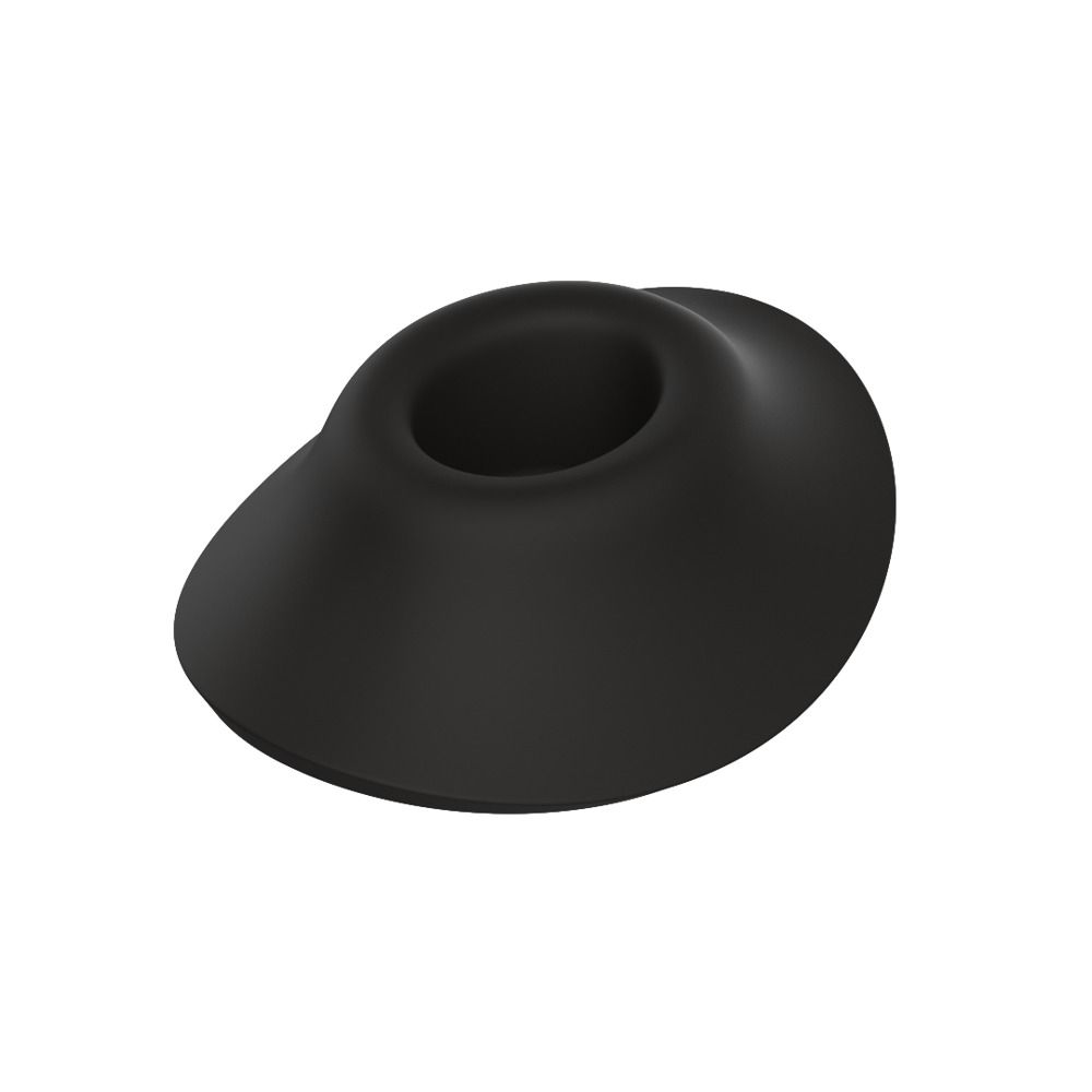 Eine schwarze Ersatzkappe aus Silikon für Womanizer.