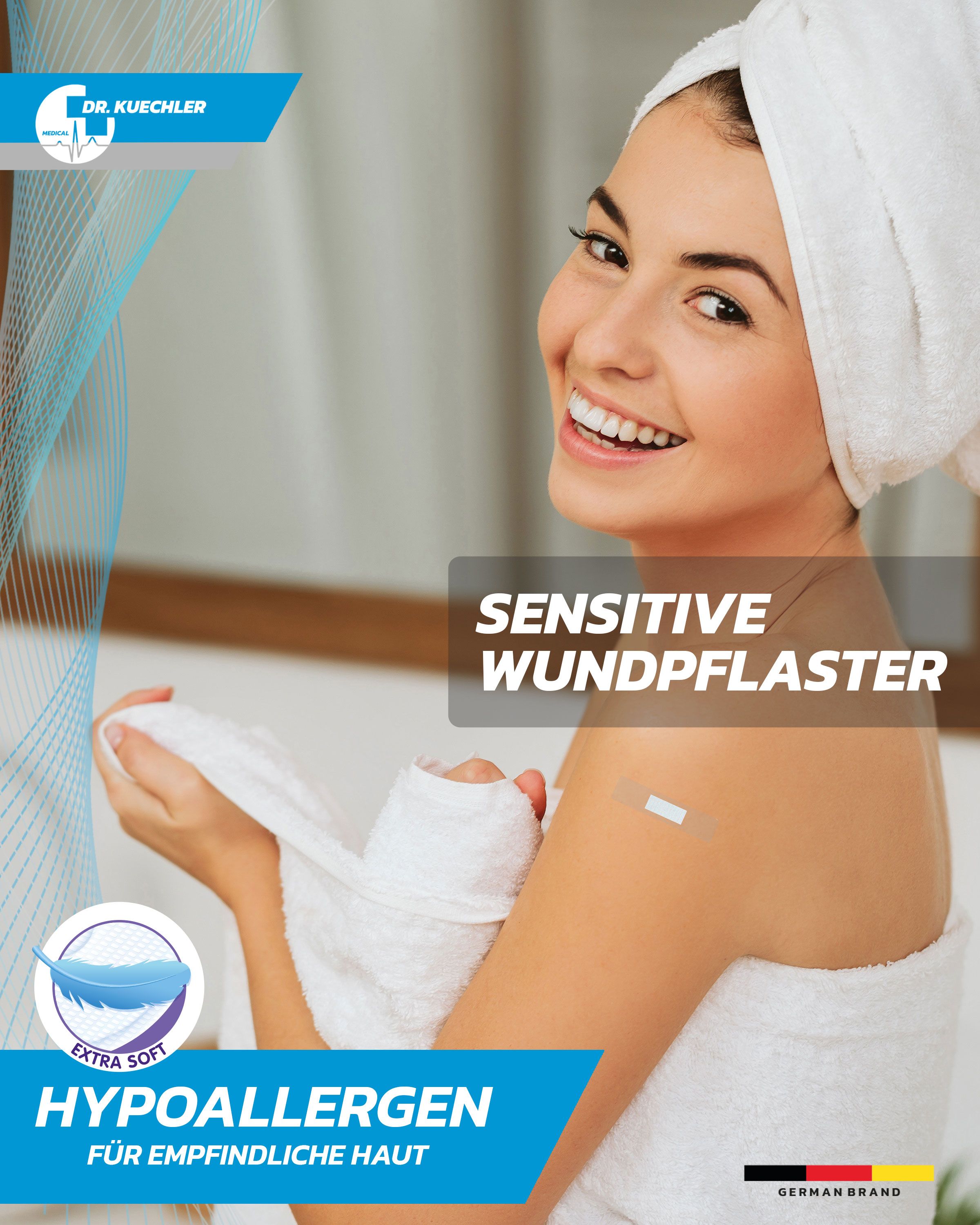 Dr. Kuechler Medical® Duschpflaster, Wundpflaster, wasserfest, steril, sensitiv