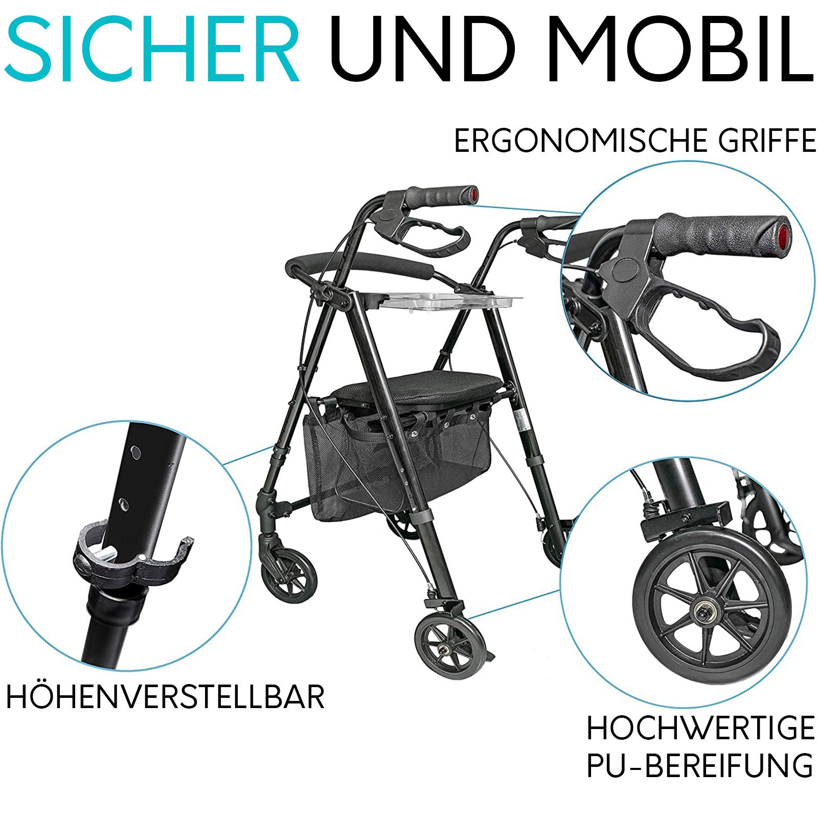 Mobility Plus+ Wohnungs-Rollator IR10+ - Der wendige Indoor Rollator