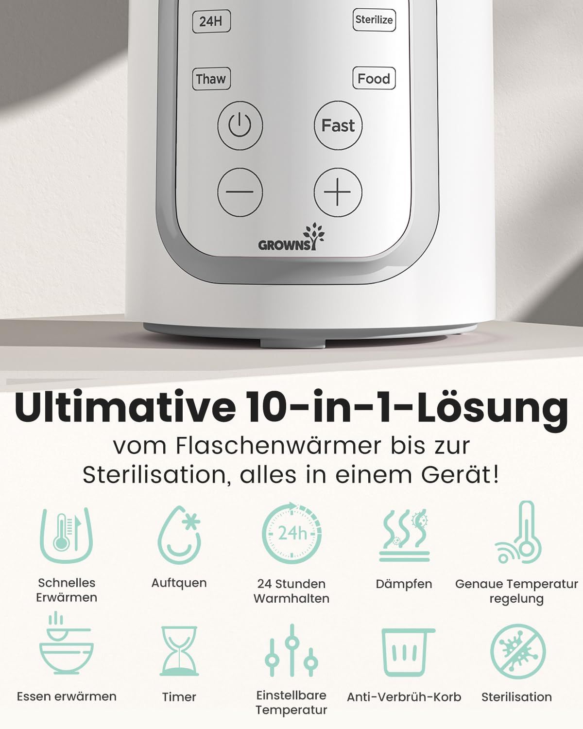 Grownsy Flaschenwärmer Baby 10-in-1