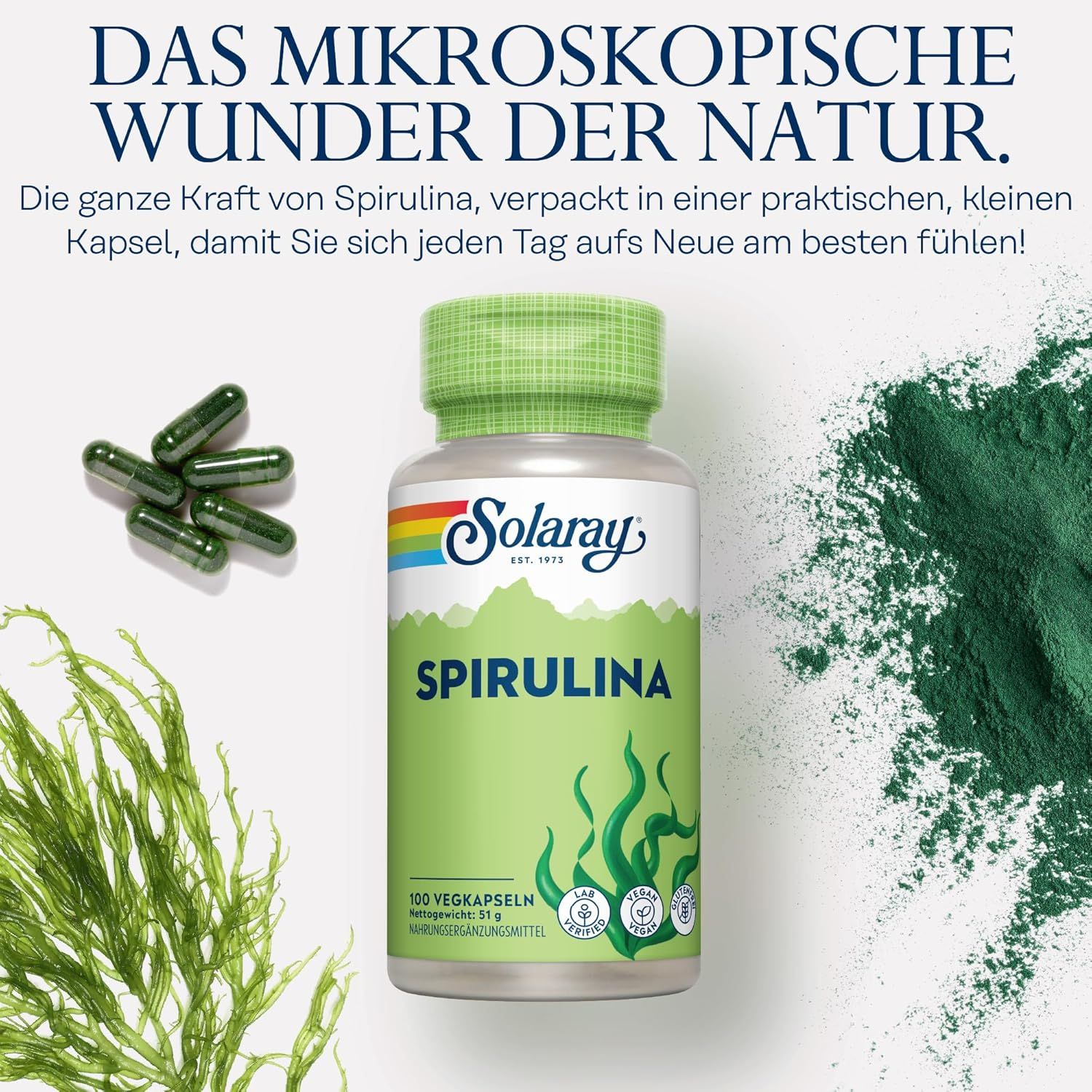 Solaray Spirulina Algen Kapseln