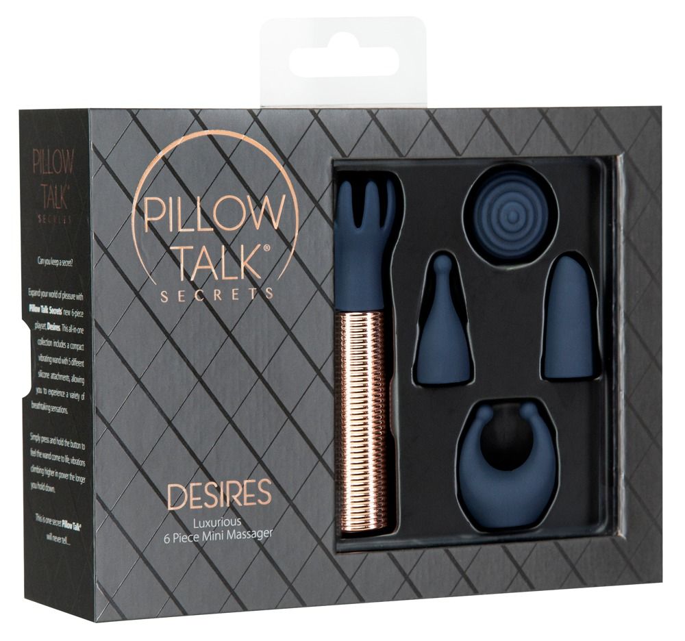 PILLOW TALK DESIRES 6-teiliges Mini-Massagegerät-Set in Geschenkverpackung.