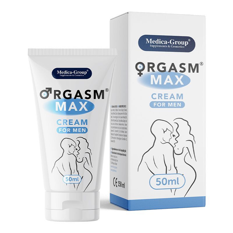 Medica-Group Orgasm Max Creme für Männer, 50ml Tube und Karton.