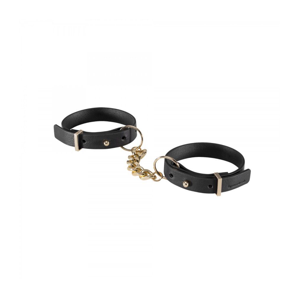 Bijoux Indiscrets maze - Handschellen schwarz aus veganem Leder