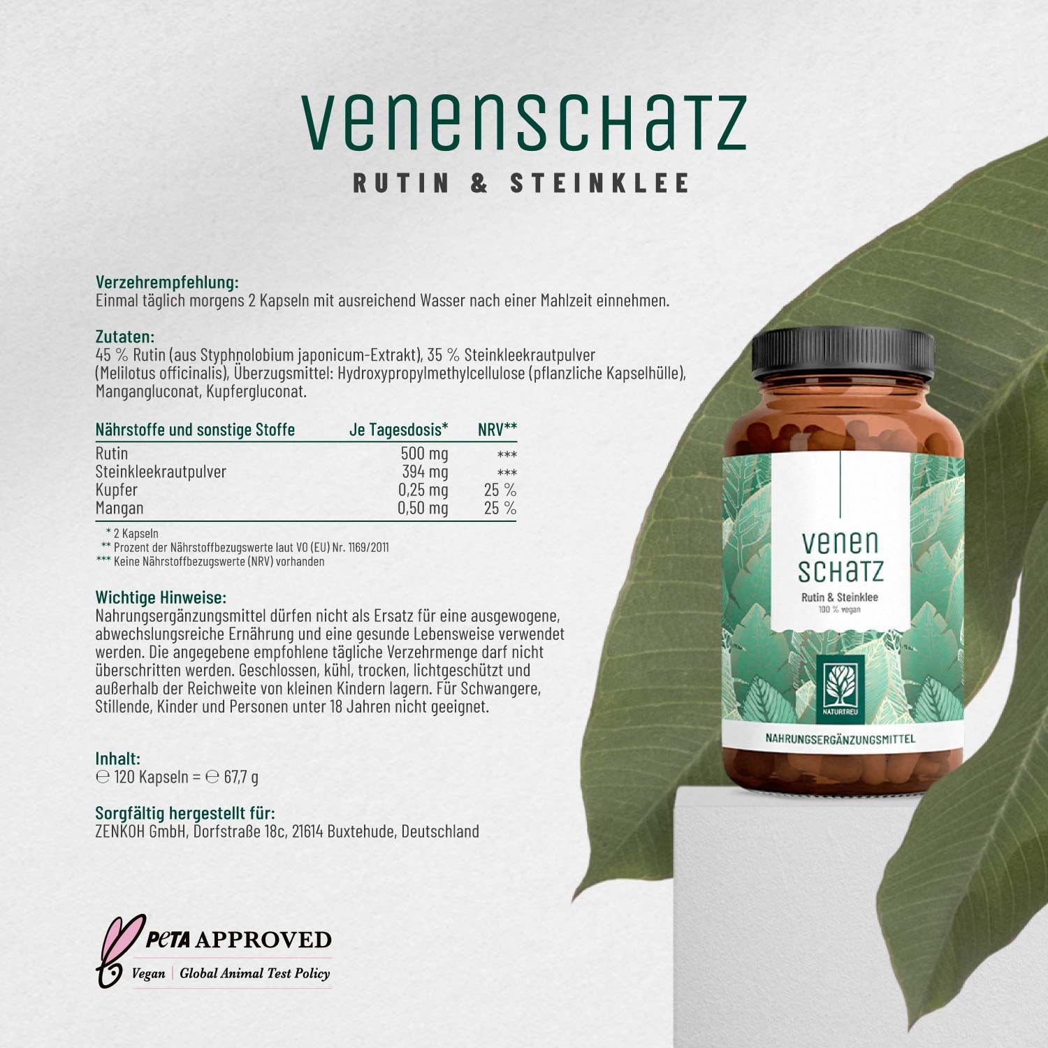Rutin & Steinklee Komplex - Venenschatz - NATURTREU®