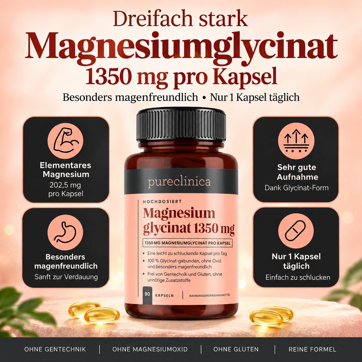 Pureclinica Magnesiumglycinat 1350 mg