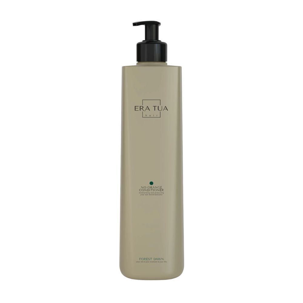 Beige Flasche mit schwarzem Pumpkopf. Text: Era Tua, No Fragrance Conditioner. Grüner Punkt. Produktname und Marke deutlich sichtbar.