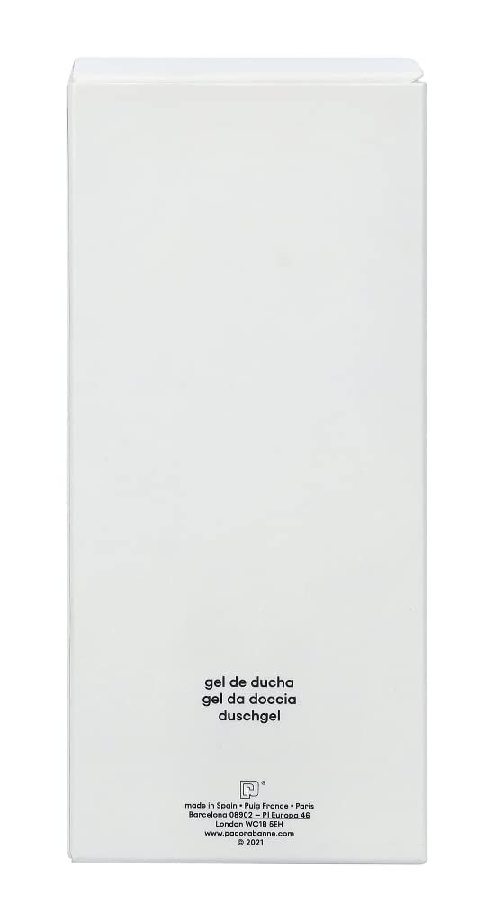 Rückseite der Paco Rabanne Phantom Verpackung. Text in mehreren Sprachen.