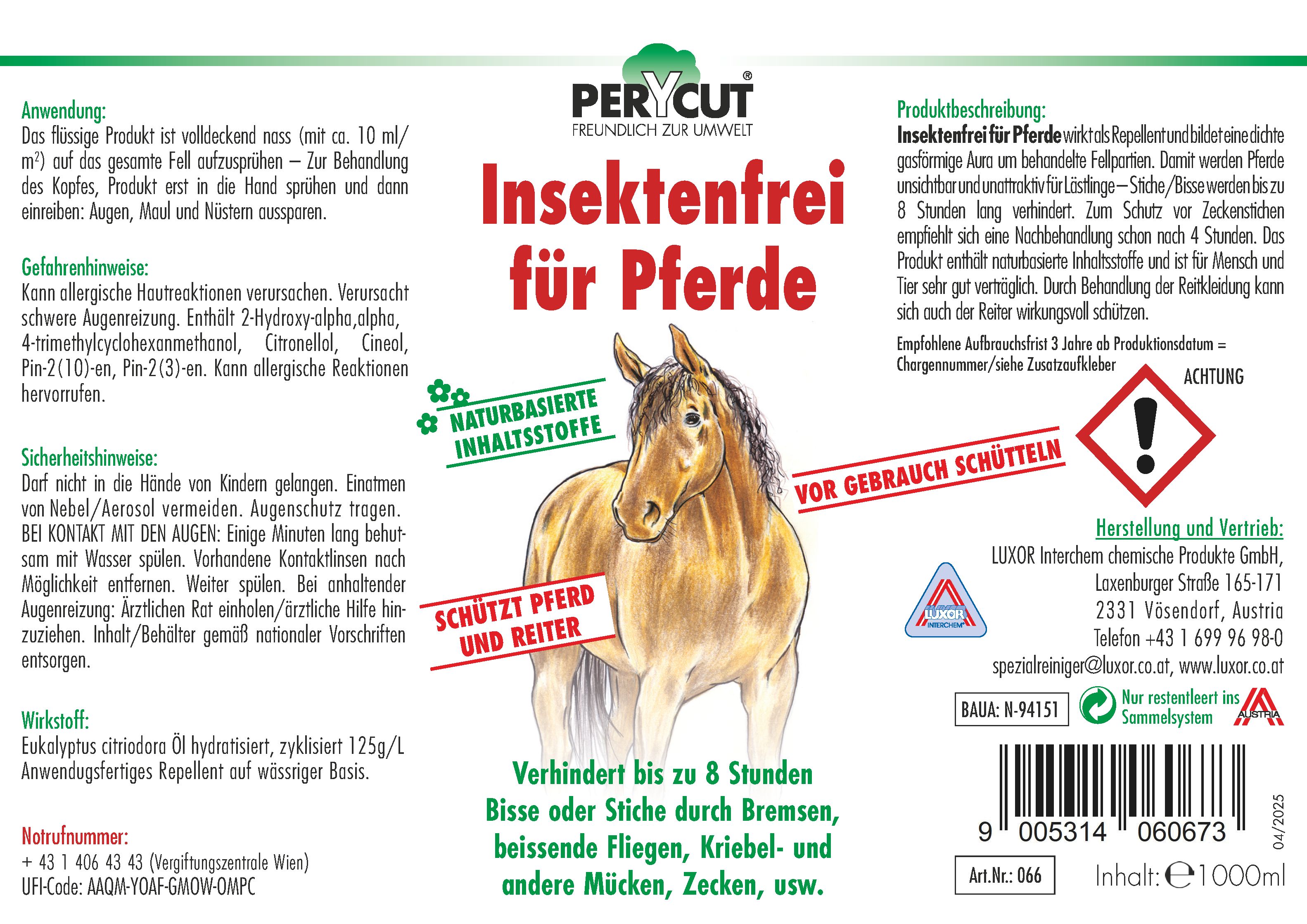 PERYCUT Insektenfrei für Reiter & Pferd – zuverlässiger Schutz vor lästigen Insekten