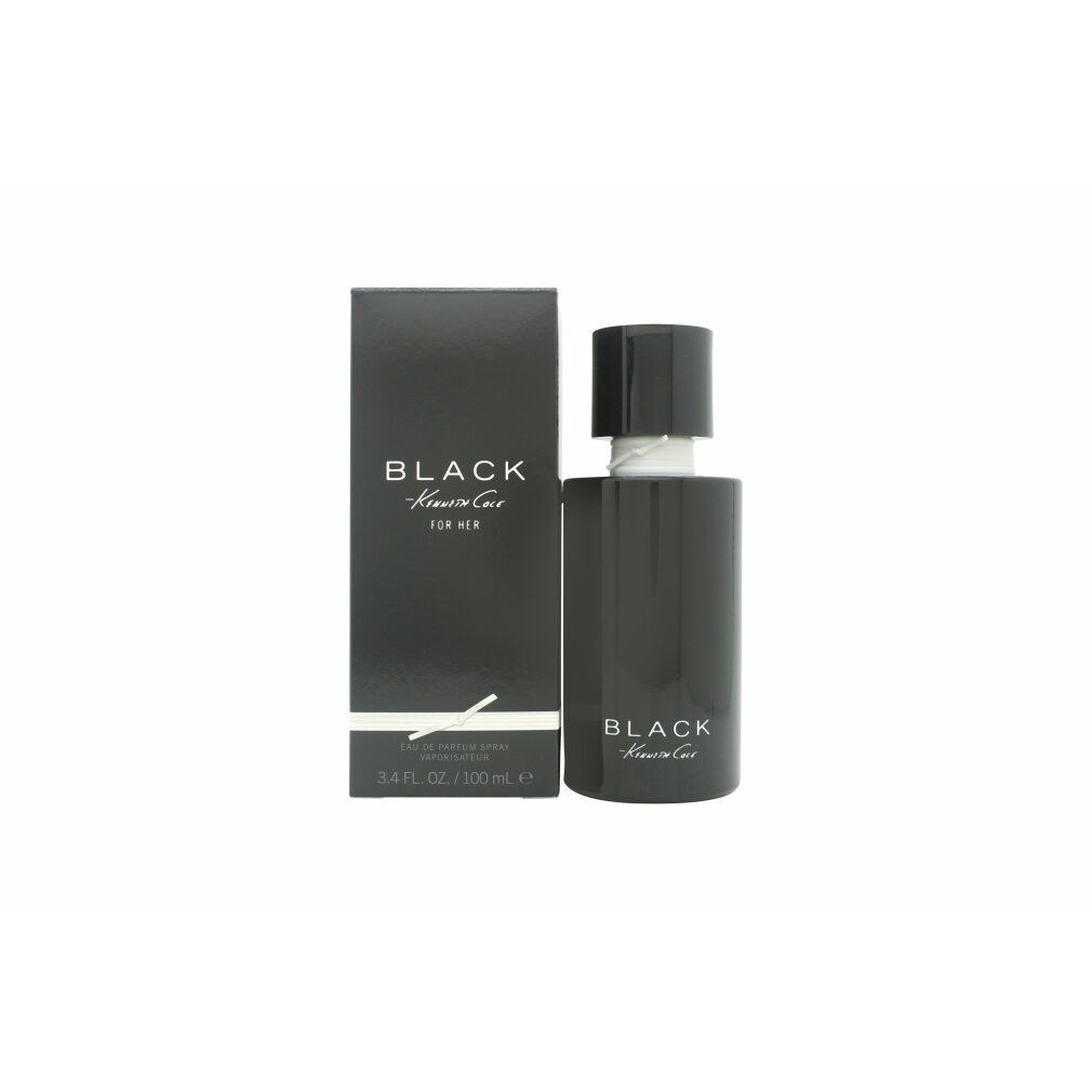 Schwarzer Flakon und Verpackung. Aufschrift "BLACK Kenneth Cole FOR MEN".