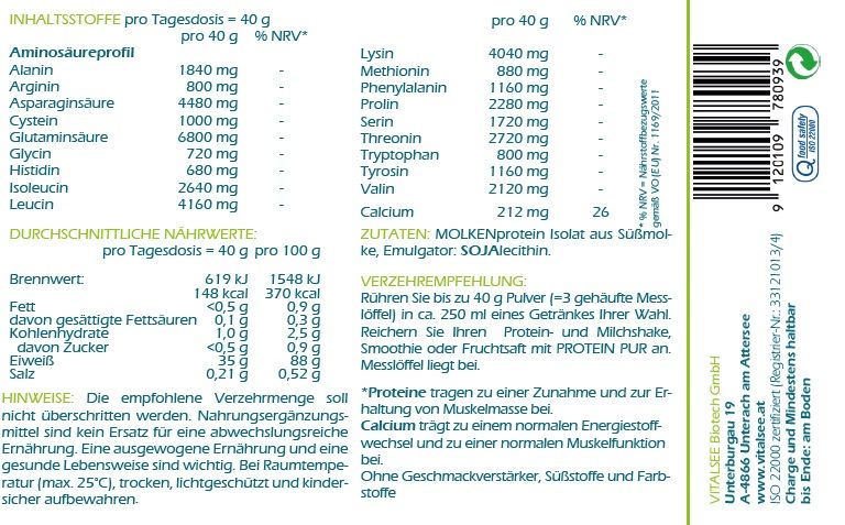 Vitalsee PROTEIN PUR opus magnum