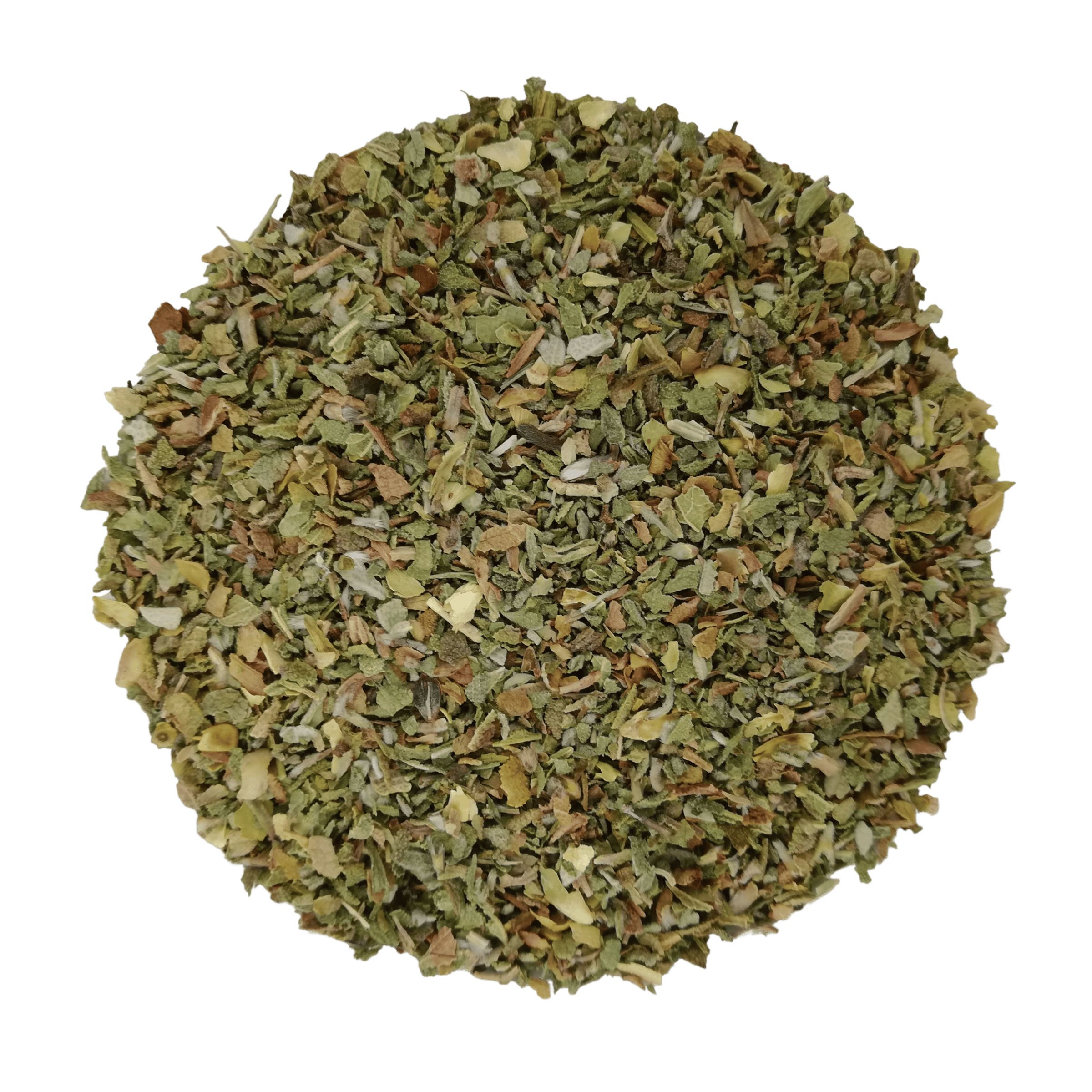 PEPPERMINTMAN Zistrose-Beutel. Verpackung mit Logo und Text. Text: Laborgeprüft, 100% Bio, Vegan, Familienunternehmen. Siegel.