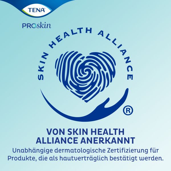 Logo der Skin Health Alliance. Fingerabdruck-Herz. Text: Von Skin Health Alliance anerkannt. Dermatologische Zertifizierung.