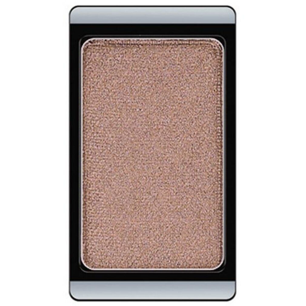 Rechteckiger Lidschatten in hellem Braunton, in schwarzem Rahmen.