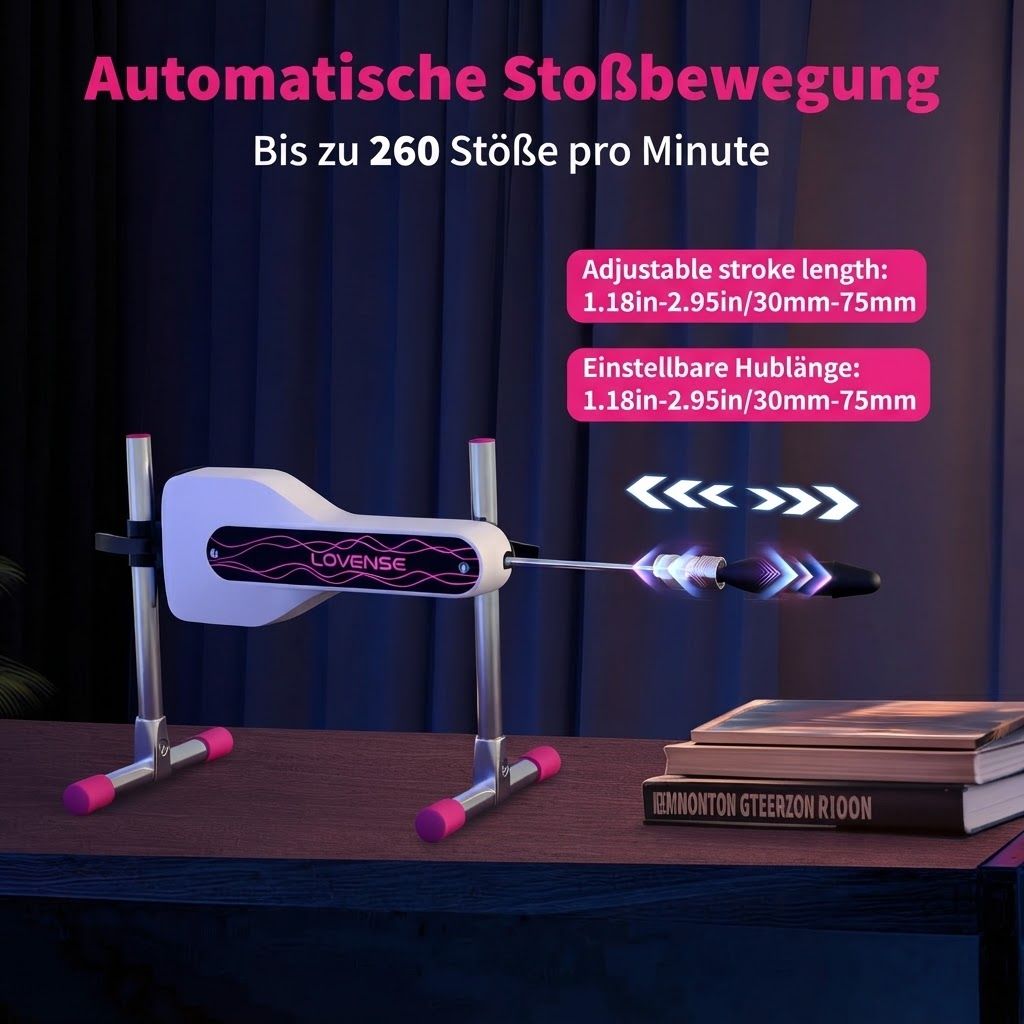 Automatische Stoßbewegung bis zu 260 Stöße pro Minute, einstellbare Hublänge.