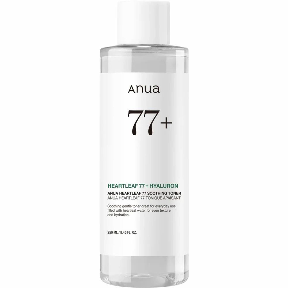 Anua Heartleaf 77% + Hyaluron Soothing Toner Flasche.