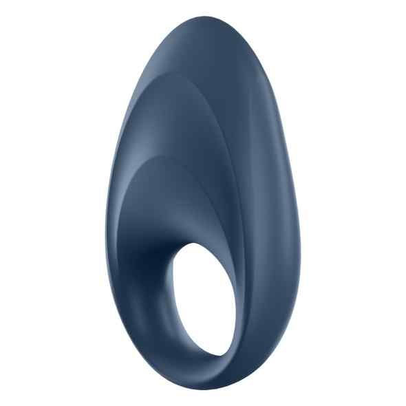 Blauer Ring-Vibrator. Ovale Form mit Loch. Glatte Oberfläche.